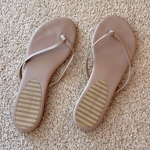 Splendid beige nude leather flip flops sandals shoes summer beach size 8.5